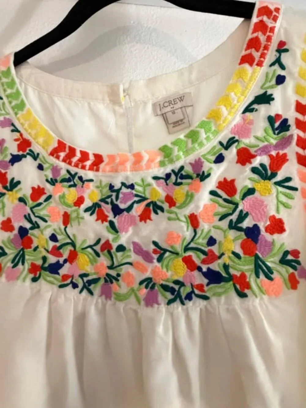 J.Crew Floral-Embroidered Sleeveless Dress